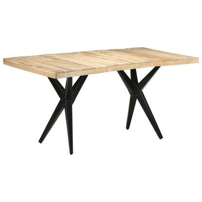 vidaXL Dining Table 63"x31.5"x29.9" Rough Mango Wood, 323566