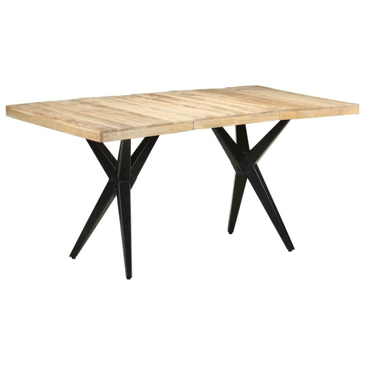 vidaXL Dining Table 63"x31.5"x29.9" Rough Mango Wood, 323566