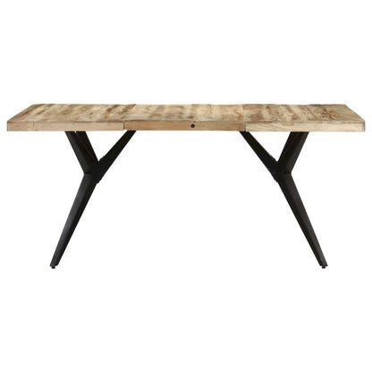 vidaXL Dining Table 63"x31.5"x29.9" Rough Mango Wood, 323566