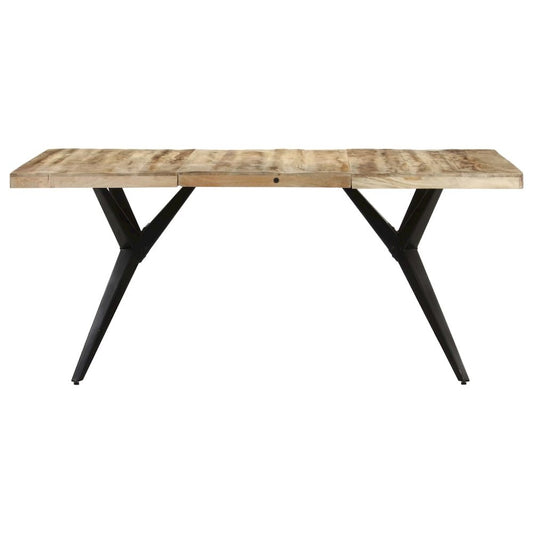 vidaXL Dining Table 63"x31.5"x29.9" Rough Mango Wood, 323566