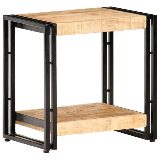 vidaXL Side Table 15.7"x11.8"x15.7" Rough Mango Wood 0682