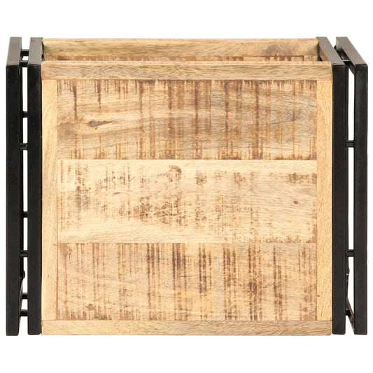vidaXL Side Table 15.7"x11.8"x15.7" Rough Mango Wood 0682