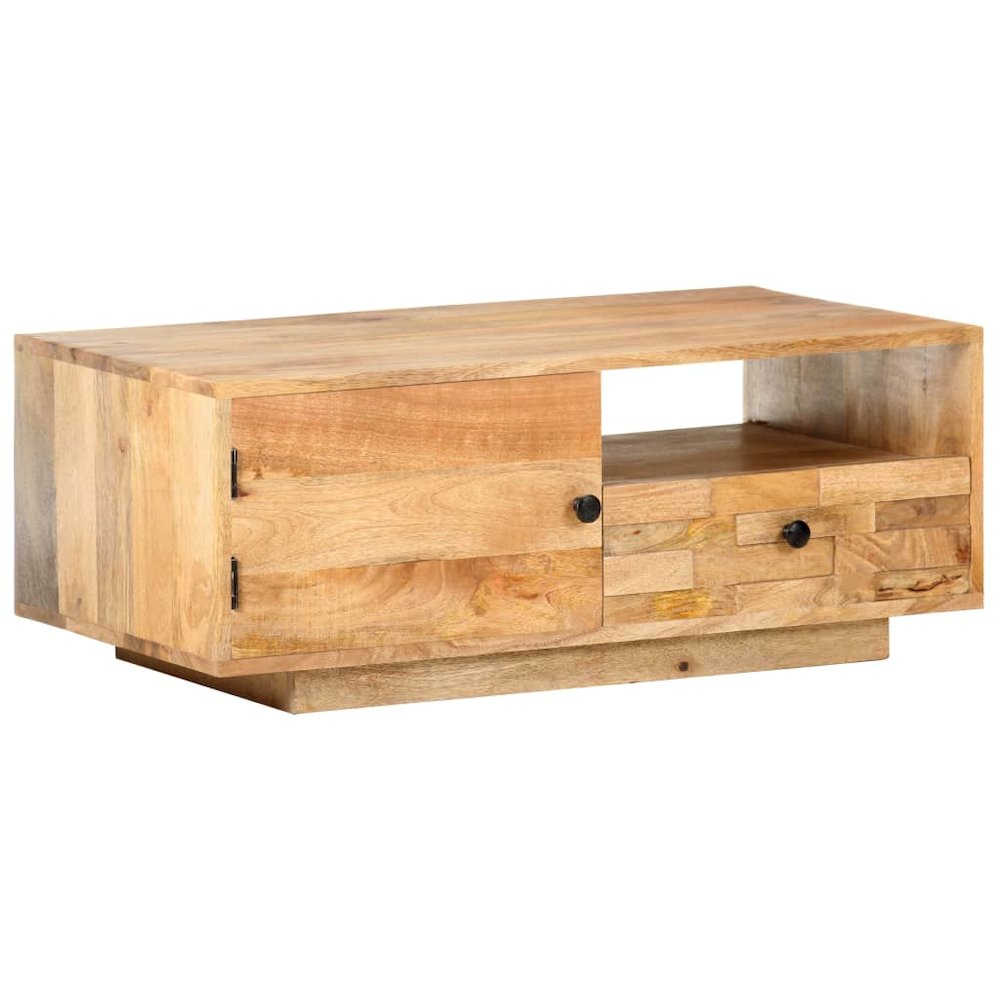 vidaXL Coffee Table 35.4"x19.7"x13.8" Solid Mango Wood, 320467
