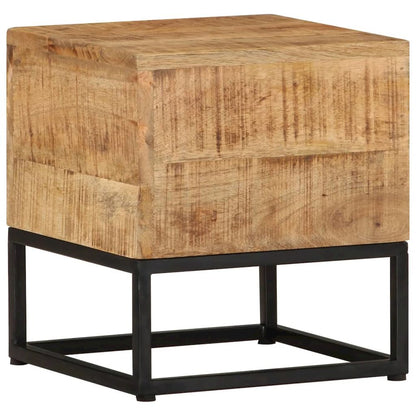 Side Table 11.8"x11.8"x13" Rough Mango Wood