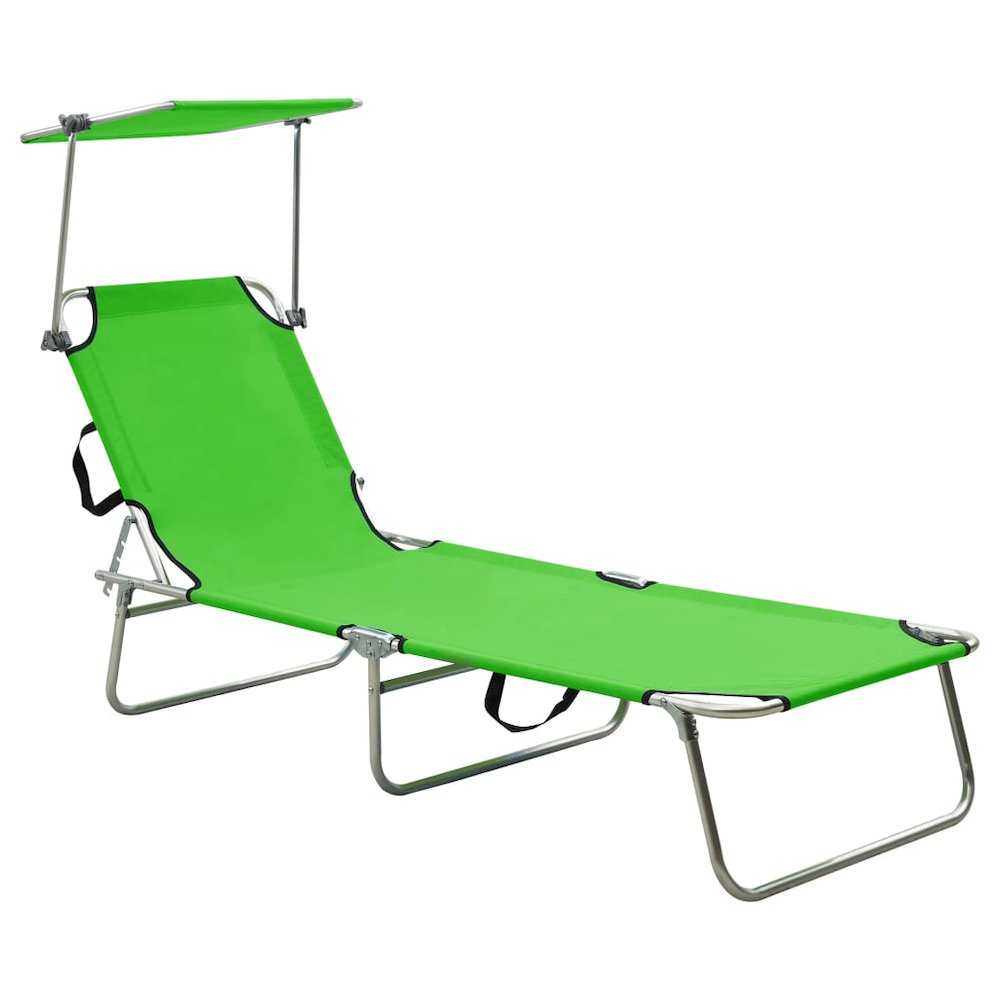 Sun Lounger Apple Green Powder-coated Steel Standard Foldable