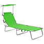 Sun Lounger Apple Green Powder-coated Steel Standard Foldable