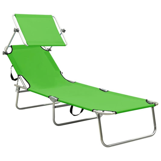 Sun Lounger Apple Green Powder-coated Steel Standard Foldable