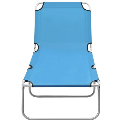 Sun Lounger Turquoise Blue Oxford fabric, Powder-coated steel