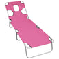 Sun Lounger Pink Powder-coated steel Standard Adjustable Armrests