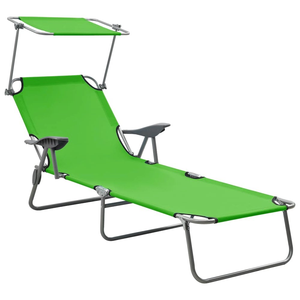 Outdoor Sunbed Green Powder-coated steel and fabric