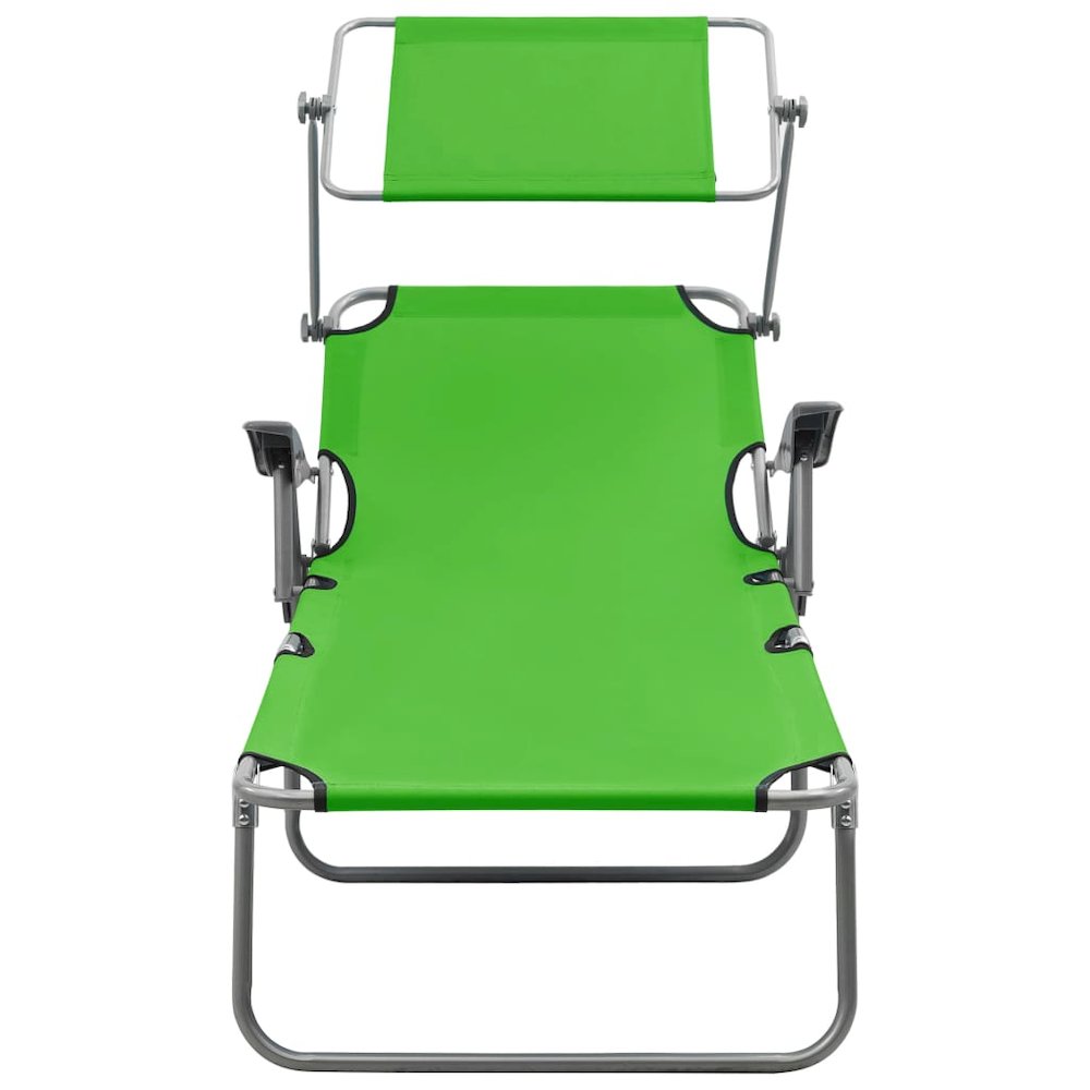 Outdoor Sunbed Green Powder-coated steel and fabric