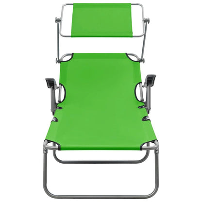 Outdoor Sunbed Green Powder-coated steel and fabric