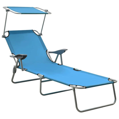 Outdoor Sunbed Blue Powder-coated steel, fabric Standard Foldable