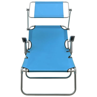 Outdoor Sunbed Blue Powder-coated steel, fabric Standard Foldable