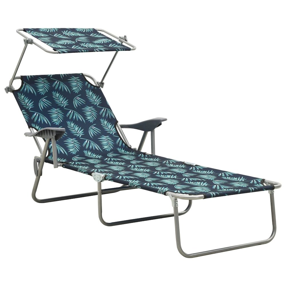 Outdoor Sunbed Leaf print Steel frame One size Foldable