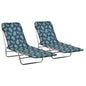 Sunlounger Set of 2 Leaf Pattern