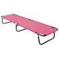 Sun Lounger Pink Powder-coated steel Large Foldable
