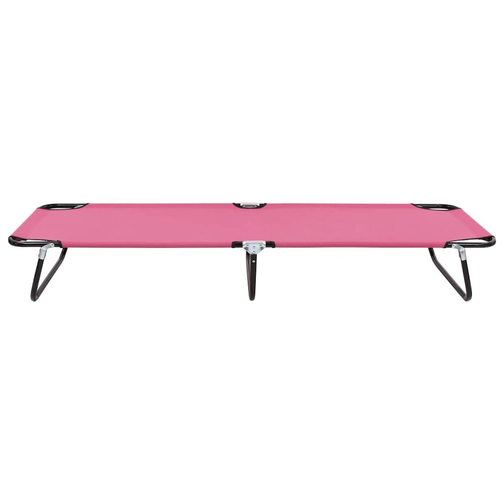 Sun Lounger Pink Powder-coated steel Large Foldable