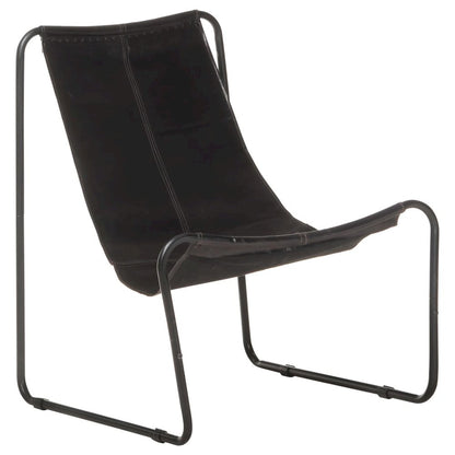 vidaXL Relaxing Chair Black Real Leather 3725