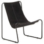 vidaXL Relaxing Chair Black Real Leather 3725