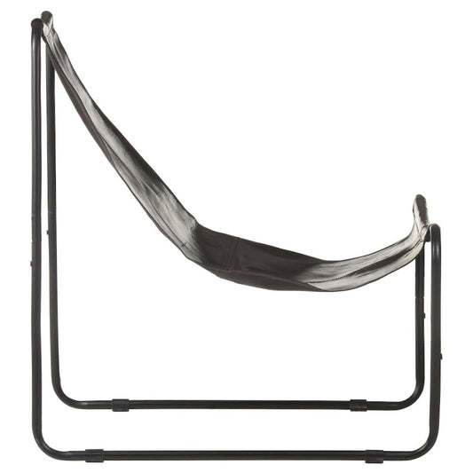 vidaXL Relaxing Chair Black Real Leather 3725