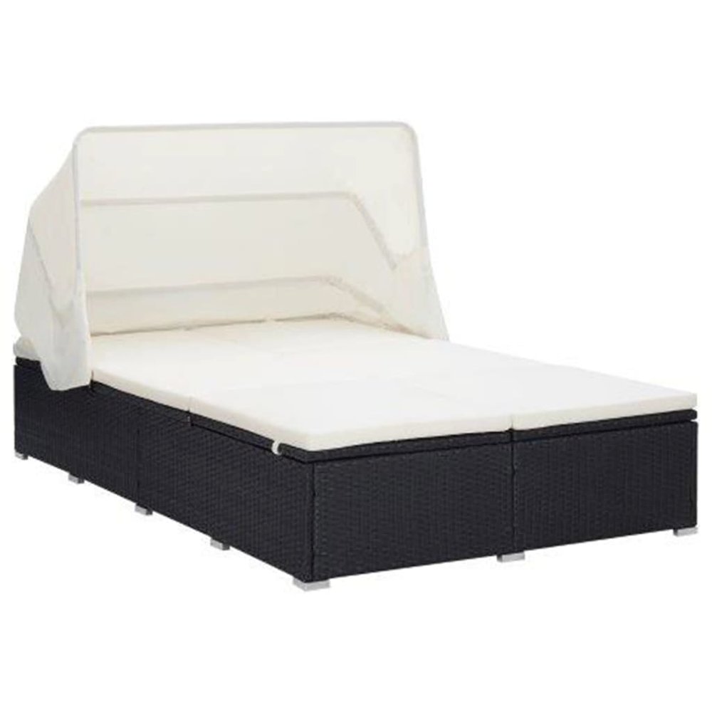 Sunbed Black and Cream White