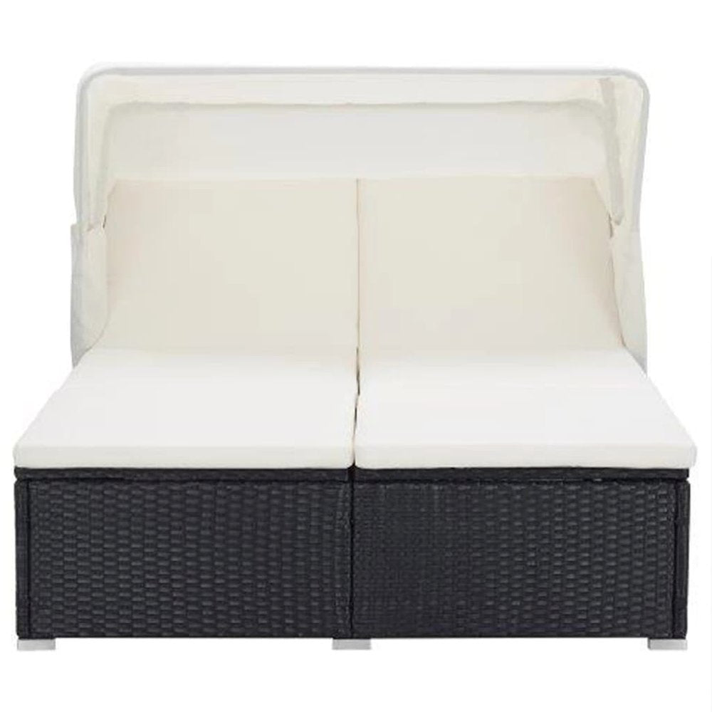 Sunbed Black and Cream White