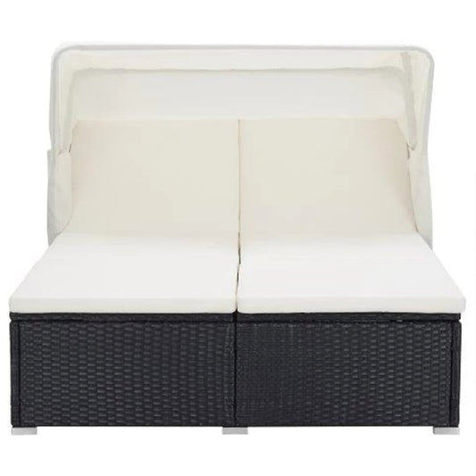 Sunbed Black and Cream White