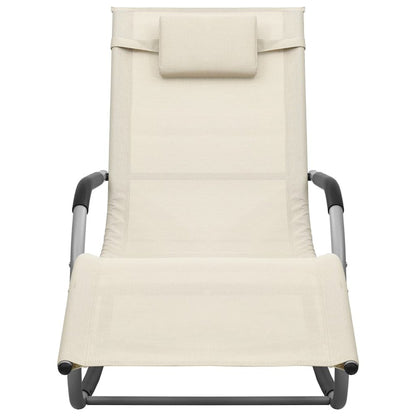 Sun Lounger Textilene Cream and Gray