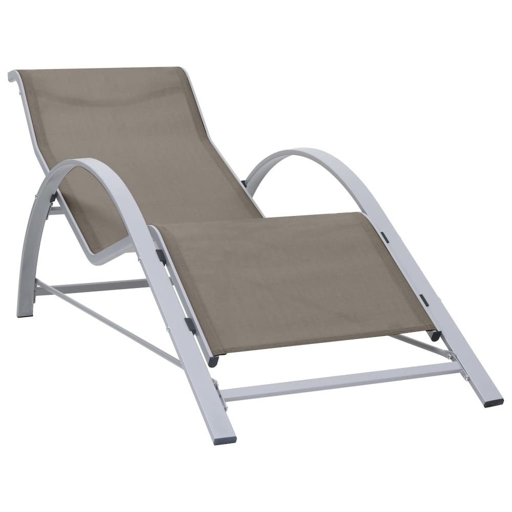 Sunlounger Taupe Textilene, Aluminum, Steel Medium Ergonomic