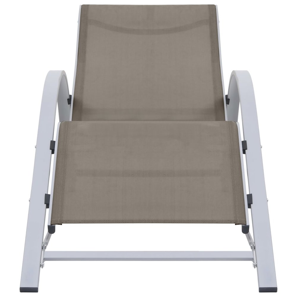 Sunlounger Taupe Textilene, Aluminum, Steel Medium Ergonomic