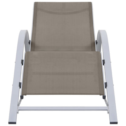 Sunlounger Taupe Textilene, Aluminum, Steel Medium Ergonomic