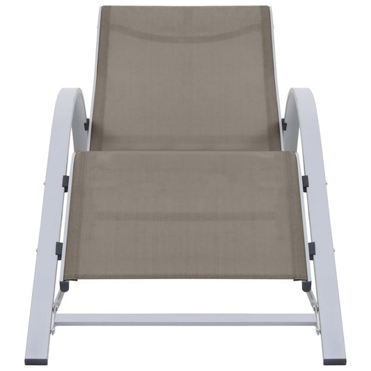 Sunlounger Taupe Textilene, Aluminum, Steel Medium Ergonomic