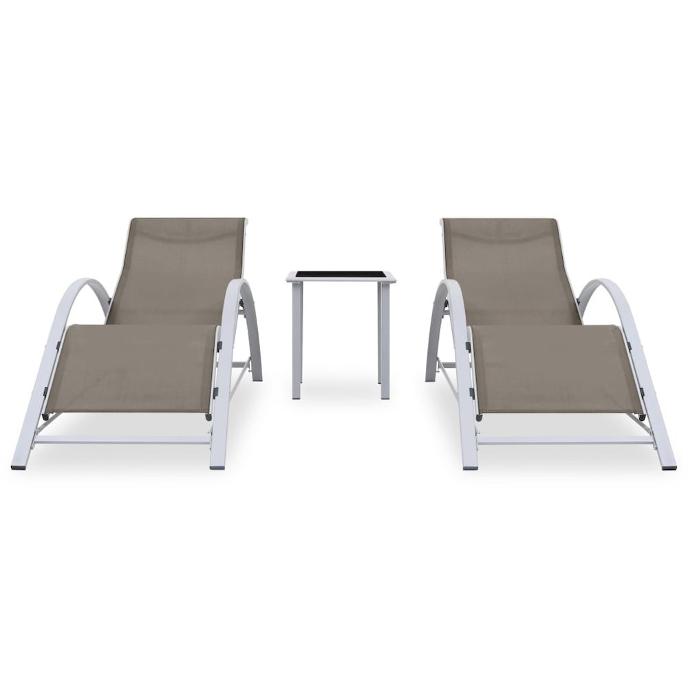 Sun Lounger Taupe Textilene, Aluminum, Steel Standard