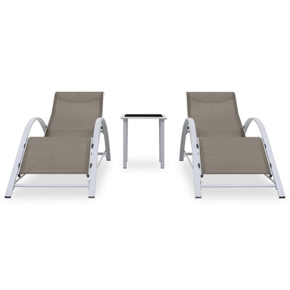 Sun Lounger Taupe Textilene, Aluminum, Steel Standard