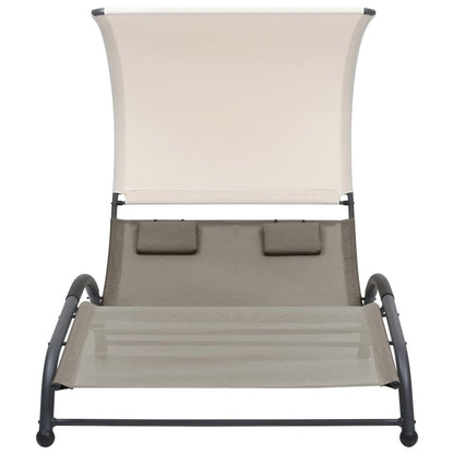 Sun Lounger Taupe Textilene, steel Double Double Sun Lounger