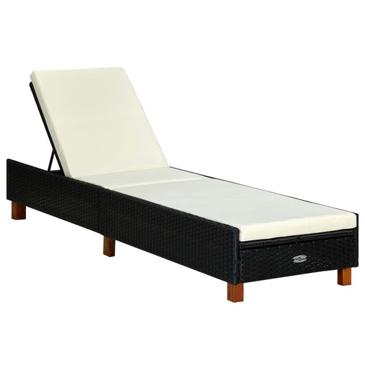 Sunbed Black and Cream White