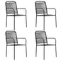 Garden Chair Set of 4 Black Cotton rope Standard
