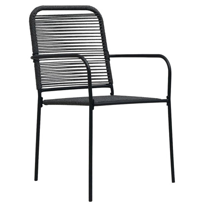 Garden Chair Set of 4 Black Cotton rope Standard