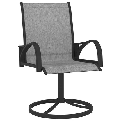 Garden Chair Set of 2 Gray Textilene, Powder-Coated Steel Medium