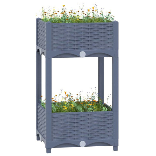 vidaXL Raised Bed 15.7"x15.7"x28" Polypropylene, 310405