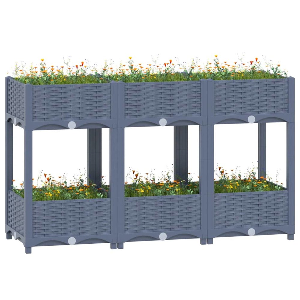 vidaXL Raised Bed 47.2"x15.7"x28" Polypropylene, 310407