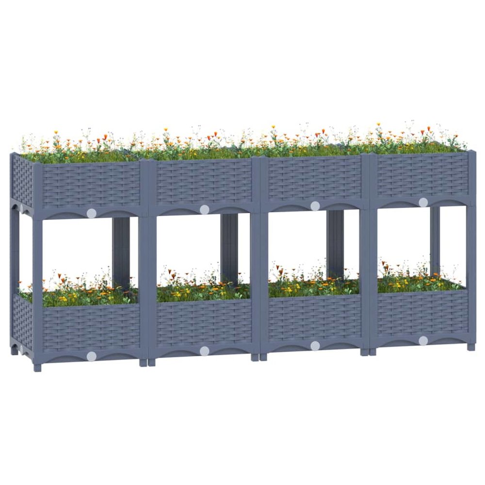 vidaXL Raised Bed 63"x15.7"x28" Polypropylene, 310408