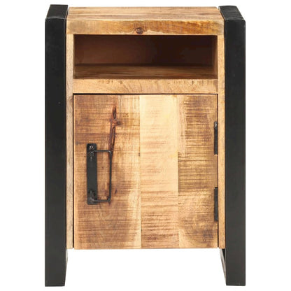 Bedside Cabinet Natural wood with black Solid mango wood Medium