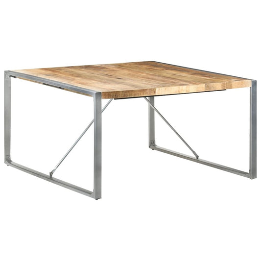 vidaXL Dining Table 55.1"x55.1"x29.5" Rough Mango Wood, 321575