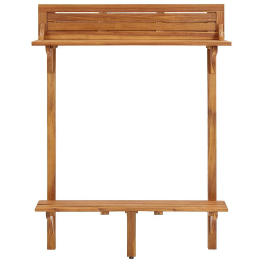 vidaXL Balcony Bar Table 35.4"x14.6"x48.2" Solid Acacia Wood, 310253