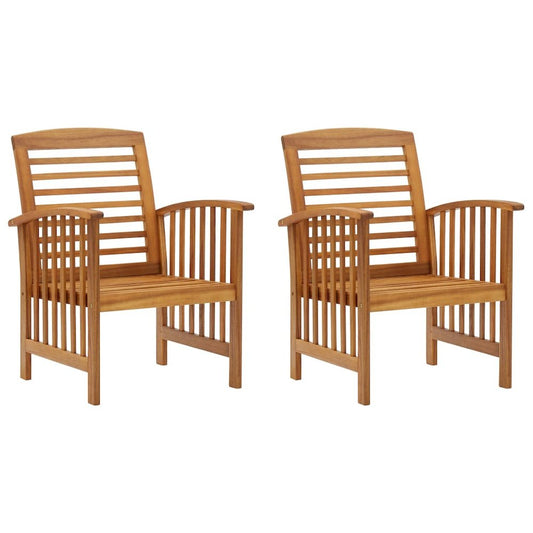 Garden Chair Set of 2 Natural wood Solid acacia wood Standard
