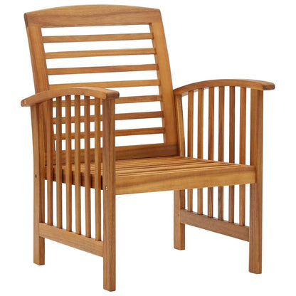 Garden Chair Set of 2 Natural wood Solid acacia wood Standard