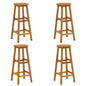 Bar Stool Set of 4 Acacia Wood Color Solid Acacia Wood Standard