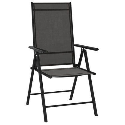Garden Chair Set of 6 Black Aluminum Standard Foldable